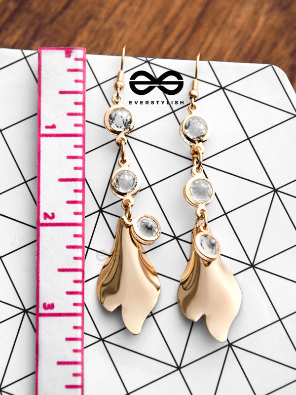 The Drops of Shimmer Danglers - The Golden Charm Collection