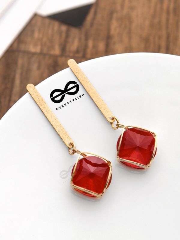 The Dangling Elegance (Scarlet Red) -  The Golden Charm Collection