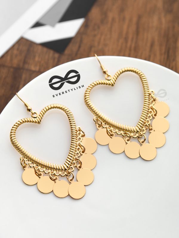 The Charming Heart Danglers - The Golden Charm Collection
