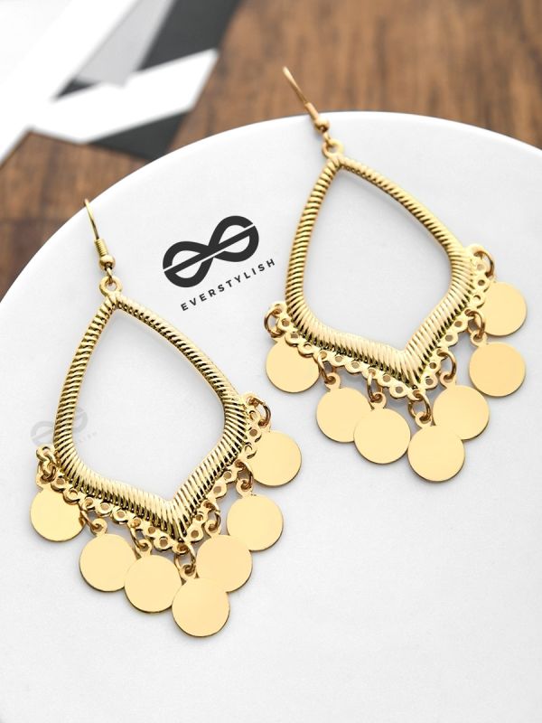 The Curvy Charm Danglers - The Golden Charm Collection