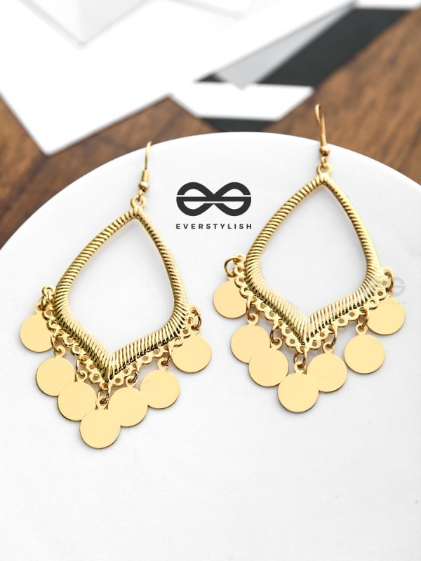 The Curvy Charm Danglers - The Golden Charm Collection