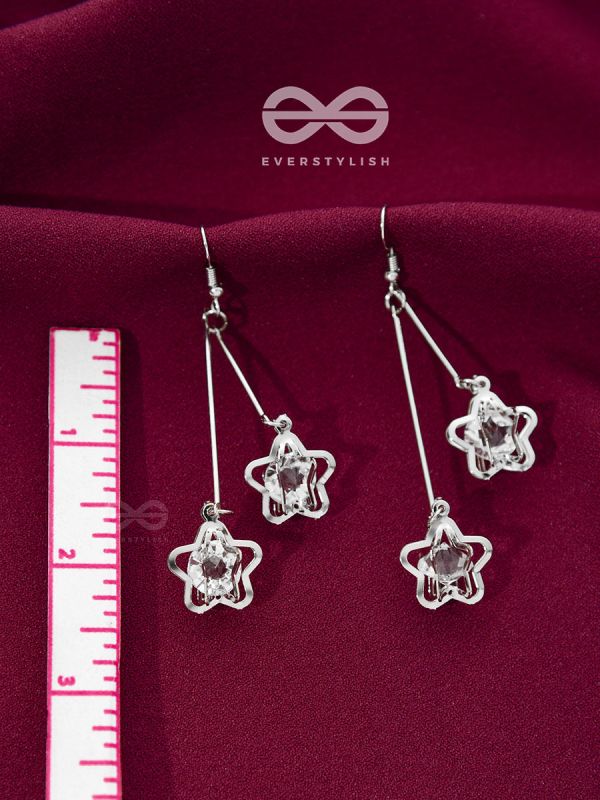 The Dangling Shimmery Star Earrings
