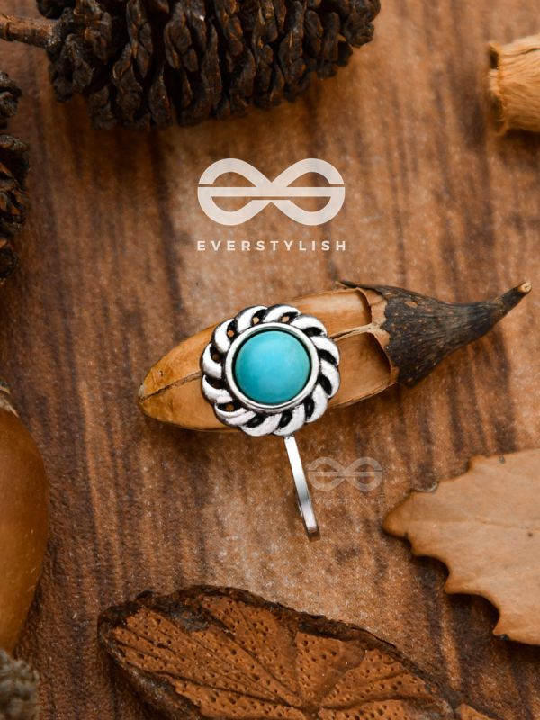 The Spiral Florals - Turquoise Boho Nosering