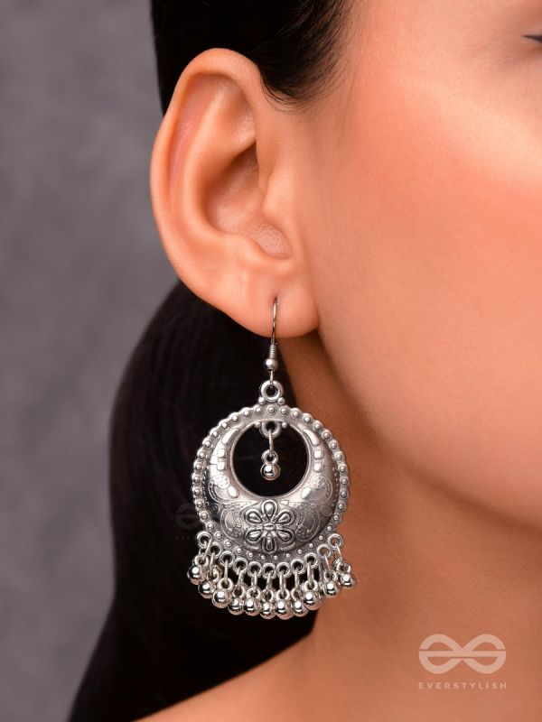 The Intricate Mesh Chandbalis- Oxidised Boho Earrings