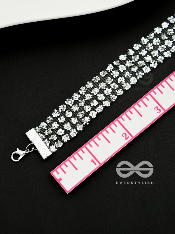 Shimmer on My Neck - Statement Silver Choker