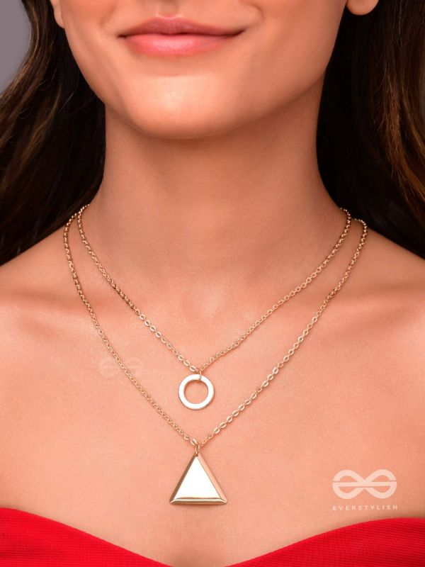 A Geometric Statement - Golden Layered Neckpiece With Anti-Tarnish Coating