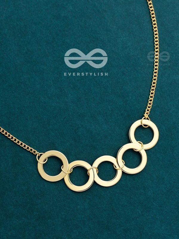 The Elegant Luxury - Golden Statement Neckpiece With Anti-Tarnish Coating 