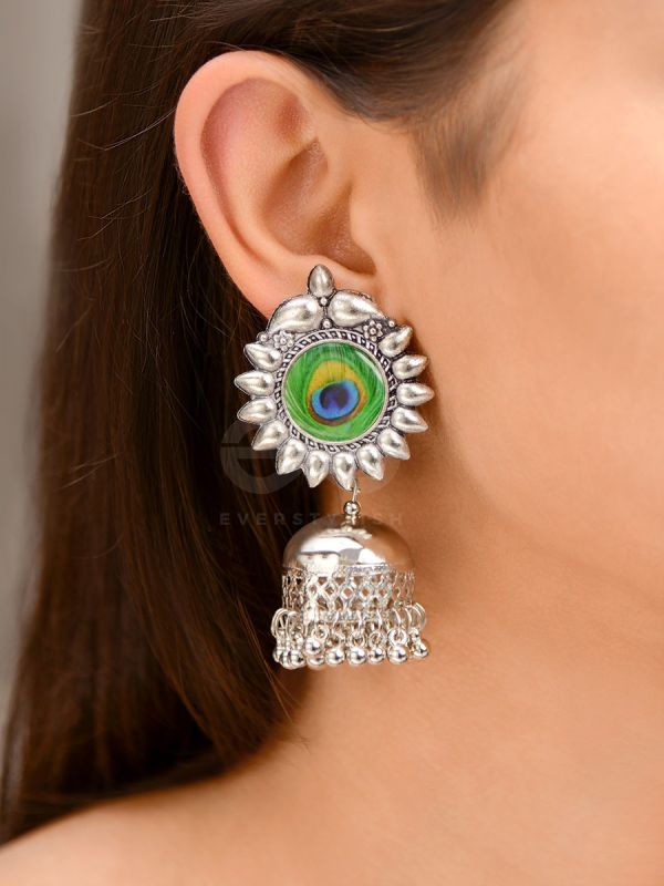 The Artsy Peacocks - Oxidised Boho Jhumkis