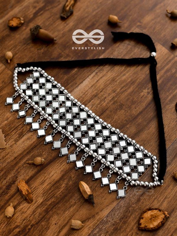 A Statement in Bohemian Elegance - Mirror Choker Set