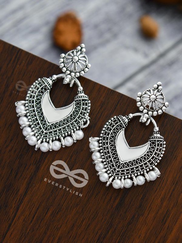 The Bohemian  Mirror Arwork - Statement Oxidised Earrings