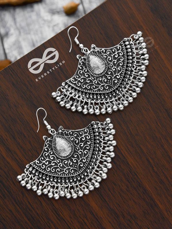 A Statement of Bohemian Elegance - Oxidised Boho Earrings