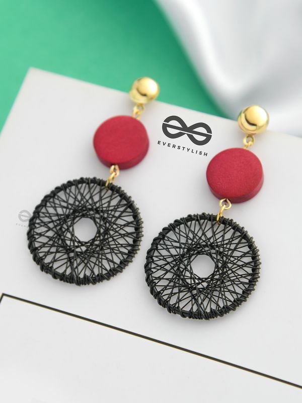 The Chic Woven Chakras (Black) - Statement Dangler Earrings