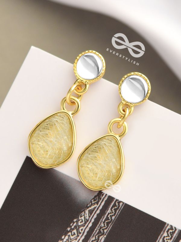 The Entangled Chic - Statement Golden Dangler Earrings