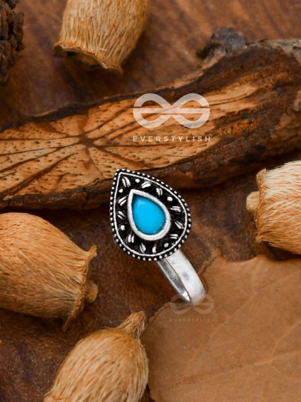 The Intricate Droplets - Embellished Non-pierced Nosepin (Turquoise)