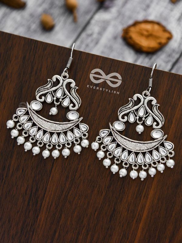 A Timeless Artwork - Embellished Oxidised Earrings