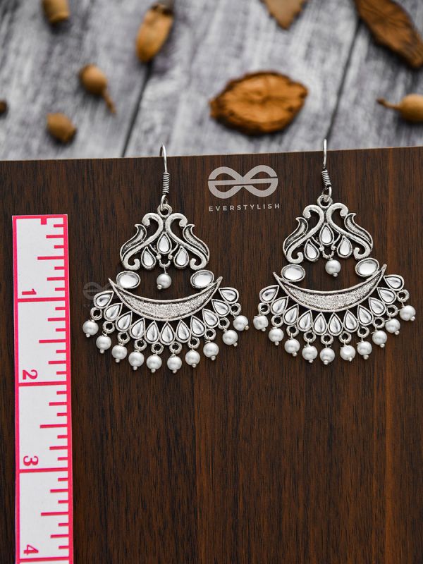 A Timeless Artwork - Embellished Oxidised Earrings