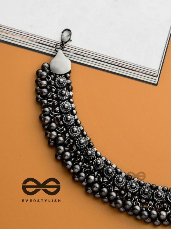 The Bohemian Classic - Oxidised Statement Necklace (Gun-Metal Black)