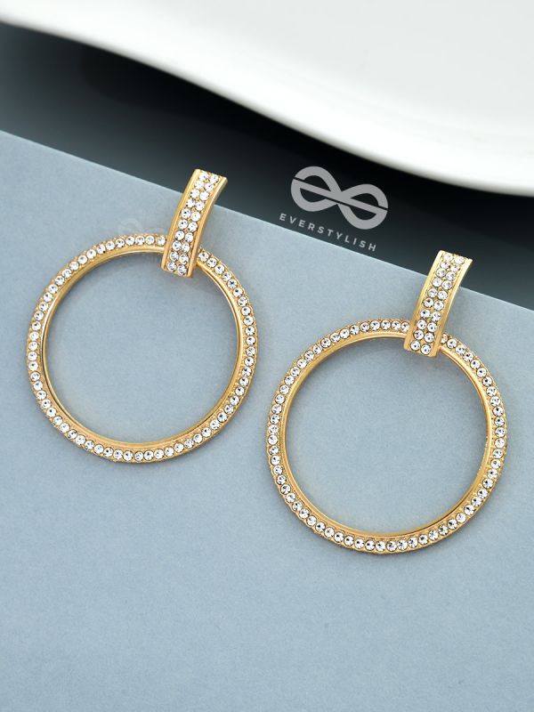 The Classy Bling - Statement Golden Earrings