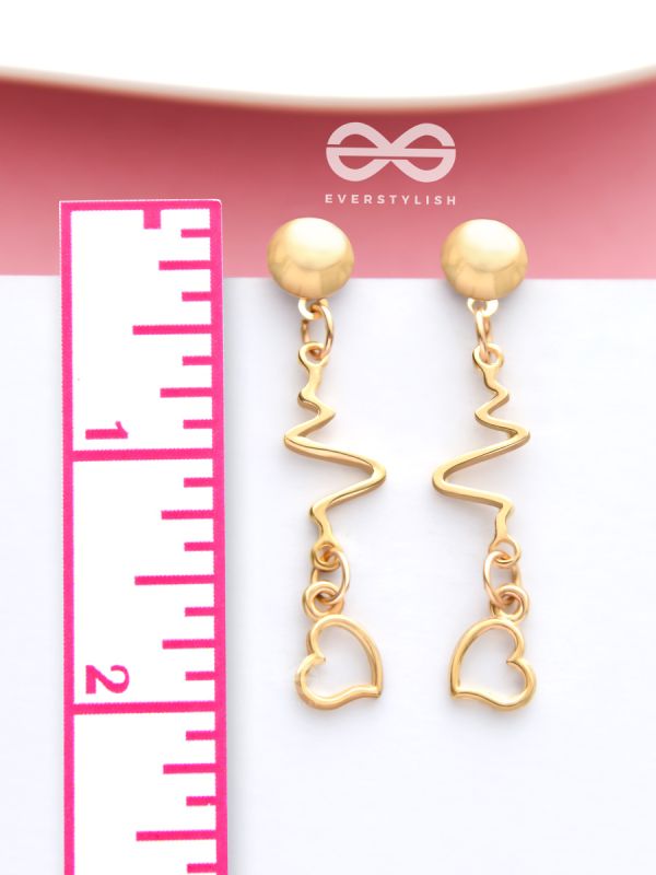 The Beating Hearts - Golden Statement Dangler Earrings