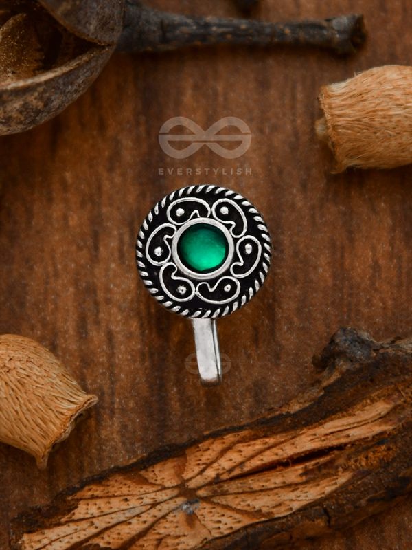 THE ARTSY MOTIFS - NON-PIERCED NOSEPIN (GREEN)