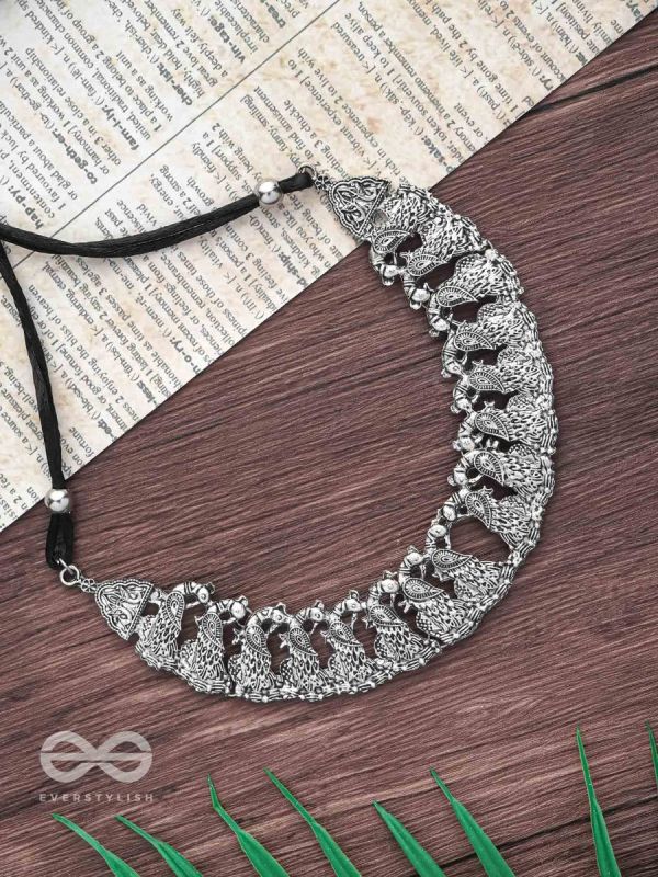The Peaceful Peacocks - Oxidised Boho Choker