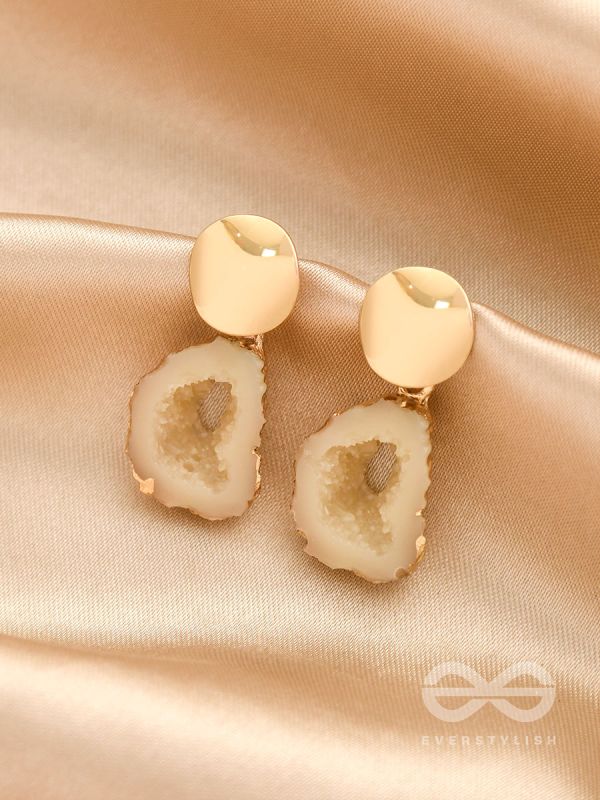 The Snowball Effect- Golden Embellished Earrings