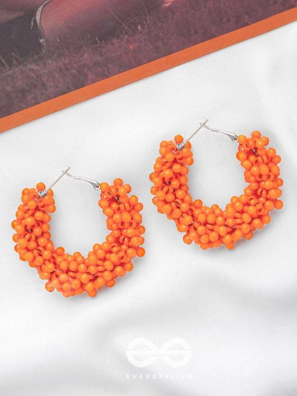 A Glimmer of Shimmer - Playful Embellished Hoops (Orange)