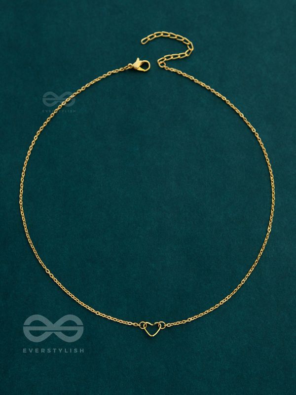 The Little Dainty Heart - Golden Neckpiece With Anti-Tarnish Coating