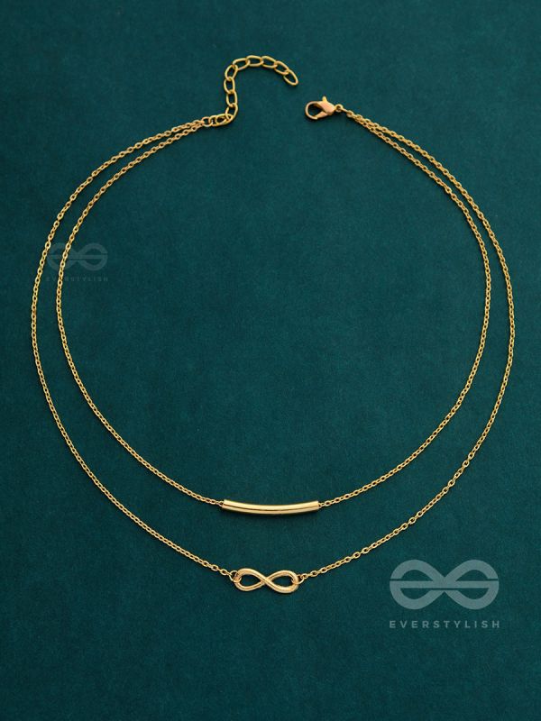 The Infinite Elegance - Golden Multilayered Neckpiece With Anti-Tarnish Coating