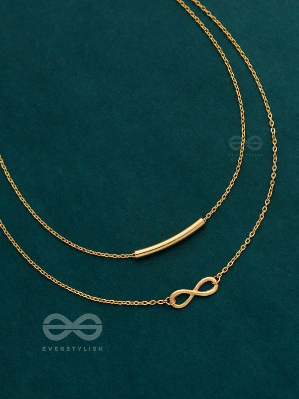 The Infinite Elegance - Golden Multilayered Neckpiece With Anti-Tarnish Coating