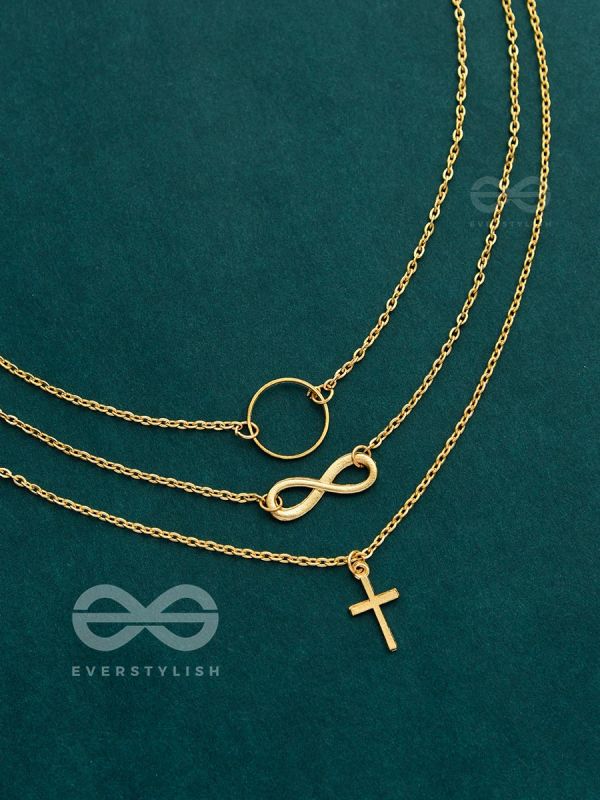 The Layered Infinite Grace - Golden Statement Neckpiece With Anti-Tarnish Coating 