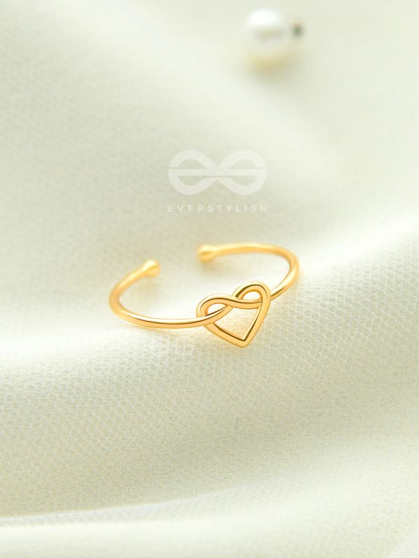 The Tangled Heart - Golden Adjustable Ring