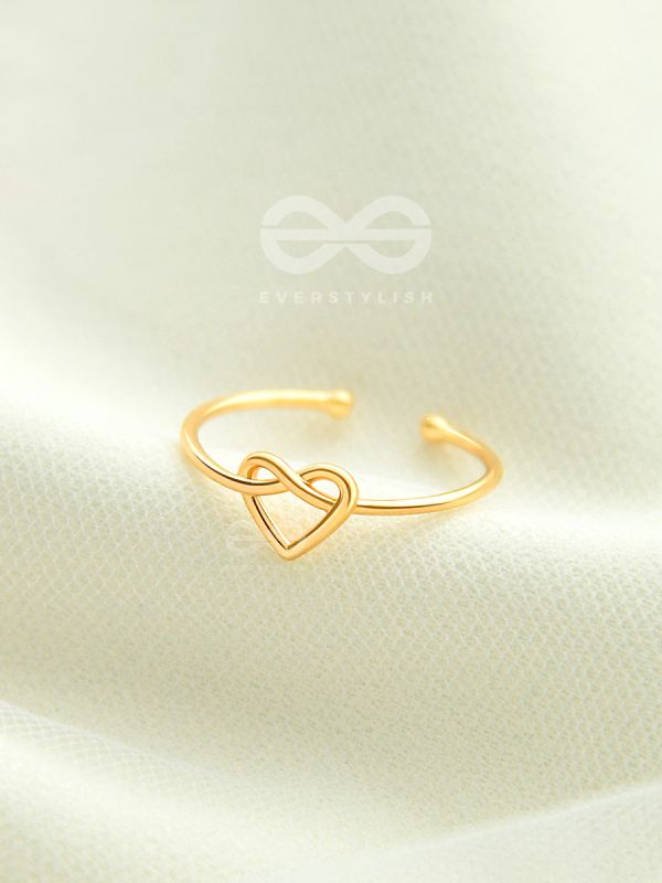 The Tangled Heart - Golden Adjustable Ring