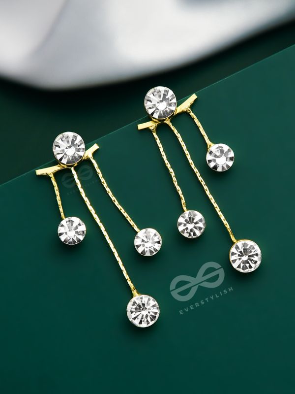 The Crystal Constellation - Statement Golden Earrings