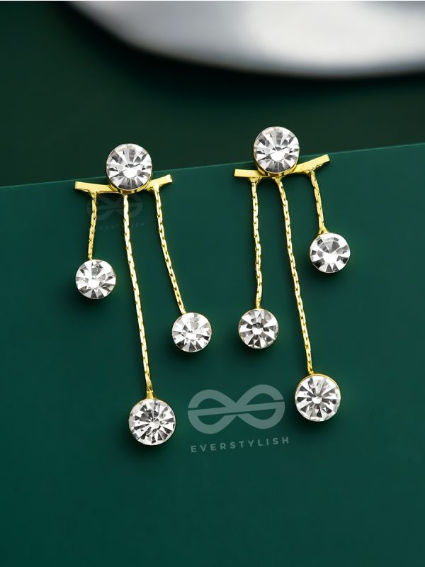 The Crystal Constellation - Statement Golden Earrings