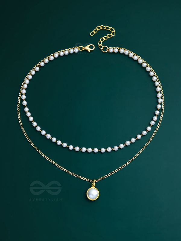 The Goddess Of Pearls - Statement Golden Neckpiece With Anti-Tarnish Coating 