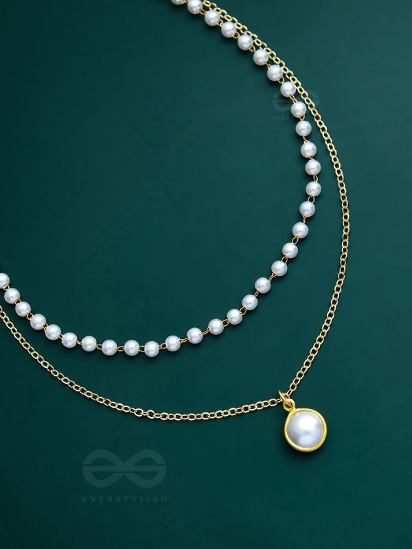 The Goddess Of Pearls - Statement Golden Neckpiece With Anti-Tarnish Coating 