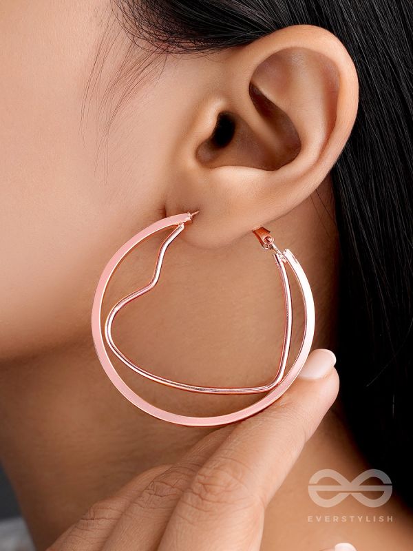 Stuck in a Love-Loop - Rose-Gold Hoop earrings 