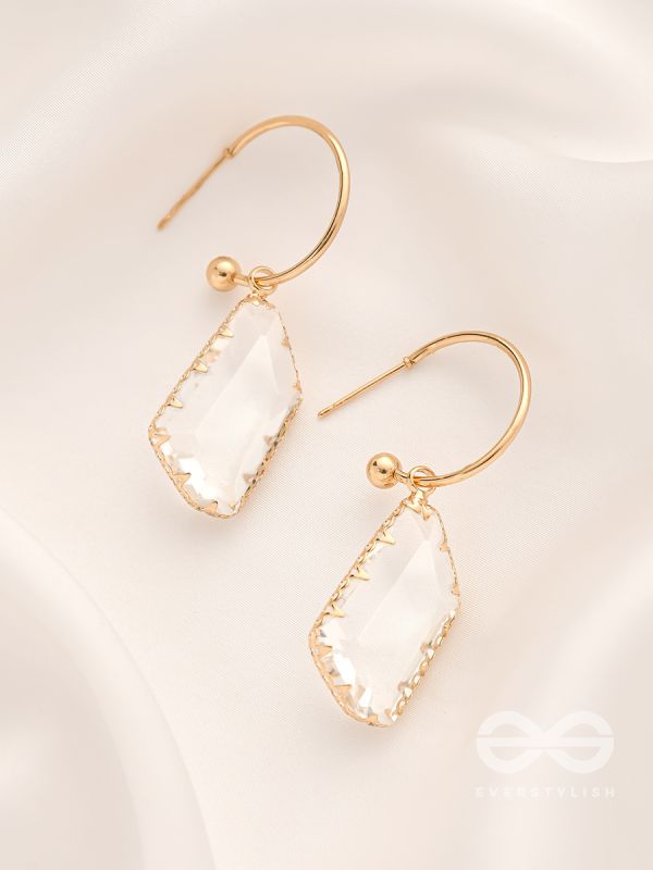 The Aqua Chique - Golden Statement Earrings