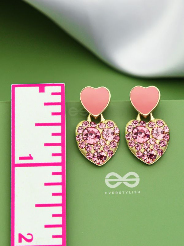 The Gems of Love - Golden Embellished Earrings