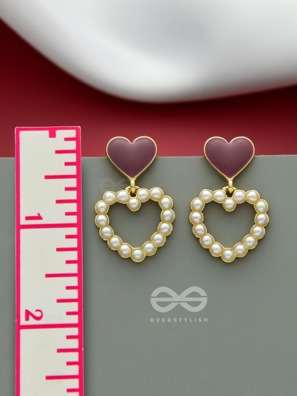 I'm all Heart - Statement Pearl Enamelled Earrings