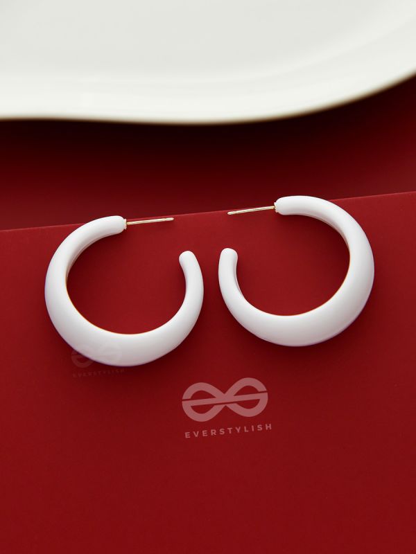 Effortlessly Classy - Statement Hoops (White)