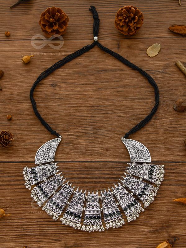The Chunky Bohemian Statement - Set of Oxidised Earrings and Neckpiece