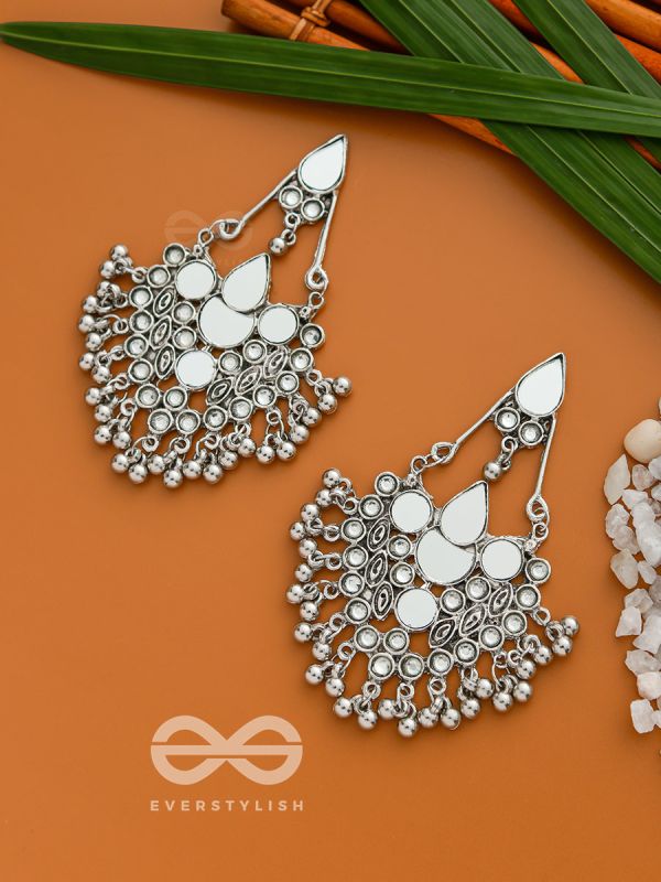 The Bohemian Edginess- Statement Mirror Earrings