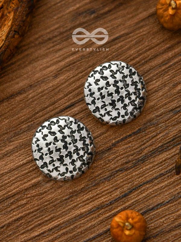 Little Carved Star Buttons - Tiny Trinket Earrings