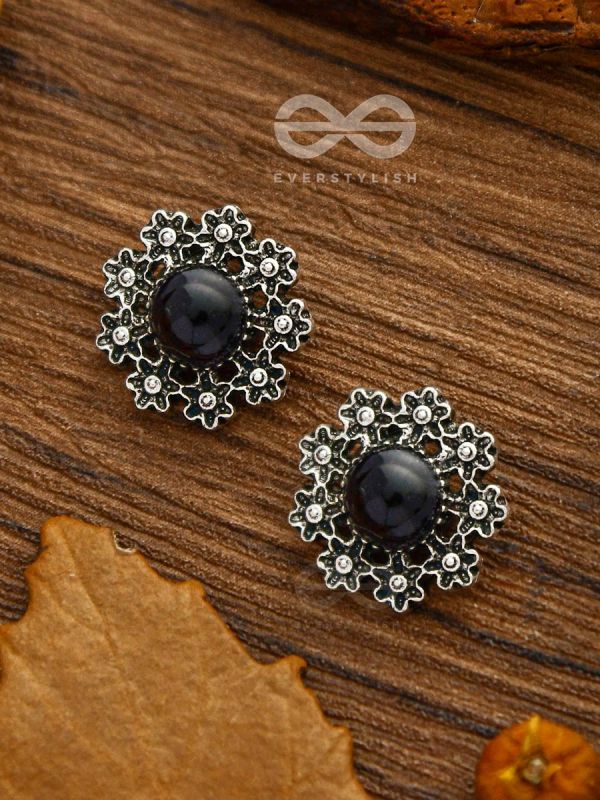Onyx in a garden - Tiny Trinket Earrings