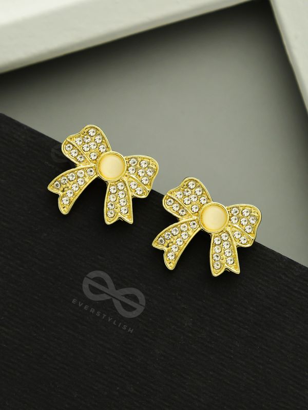 Perfect Presents- CZ and Pearls Studded Golden Earrrings