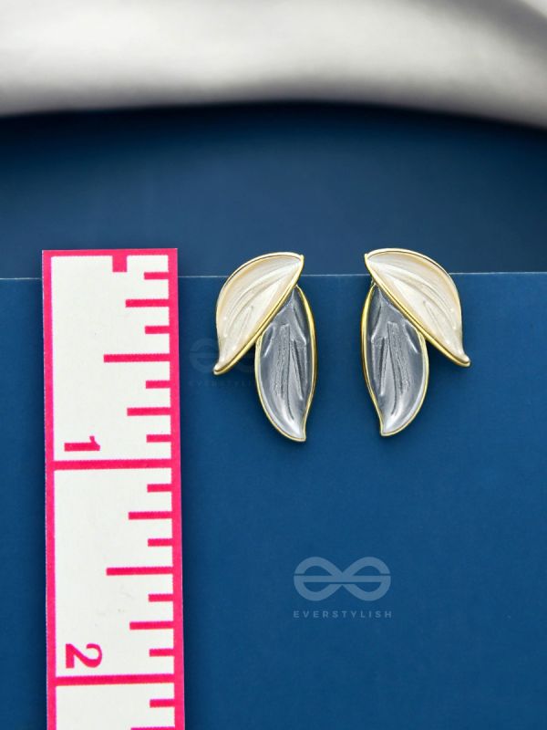 PETALS PANACHE- GOLDEN ENAMELLED EARRINGS (SKY BLUE)