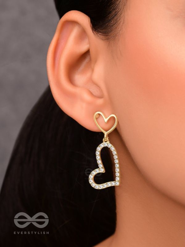 Radiant at Heart- CZ Stones Studded Golden Earrings