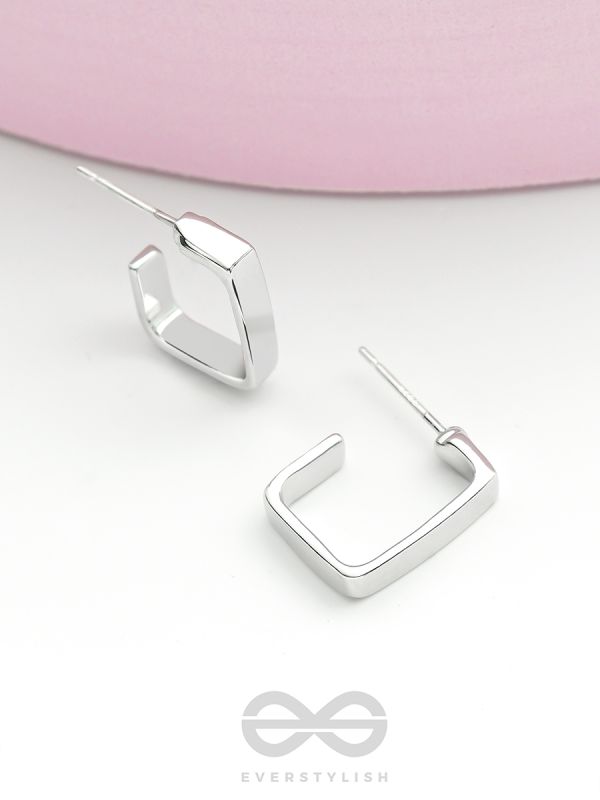 Hooked on Charm- Silver Earrings